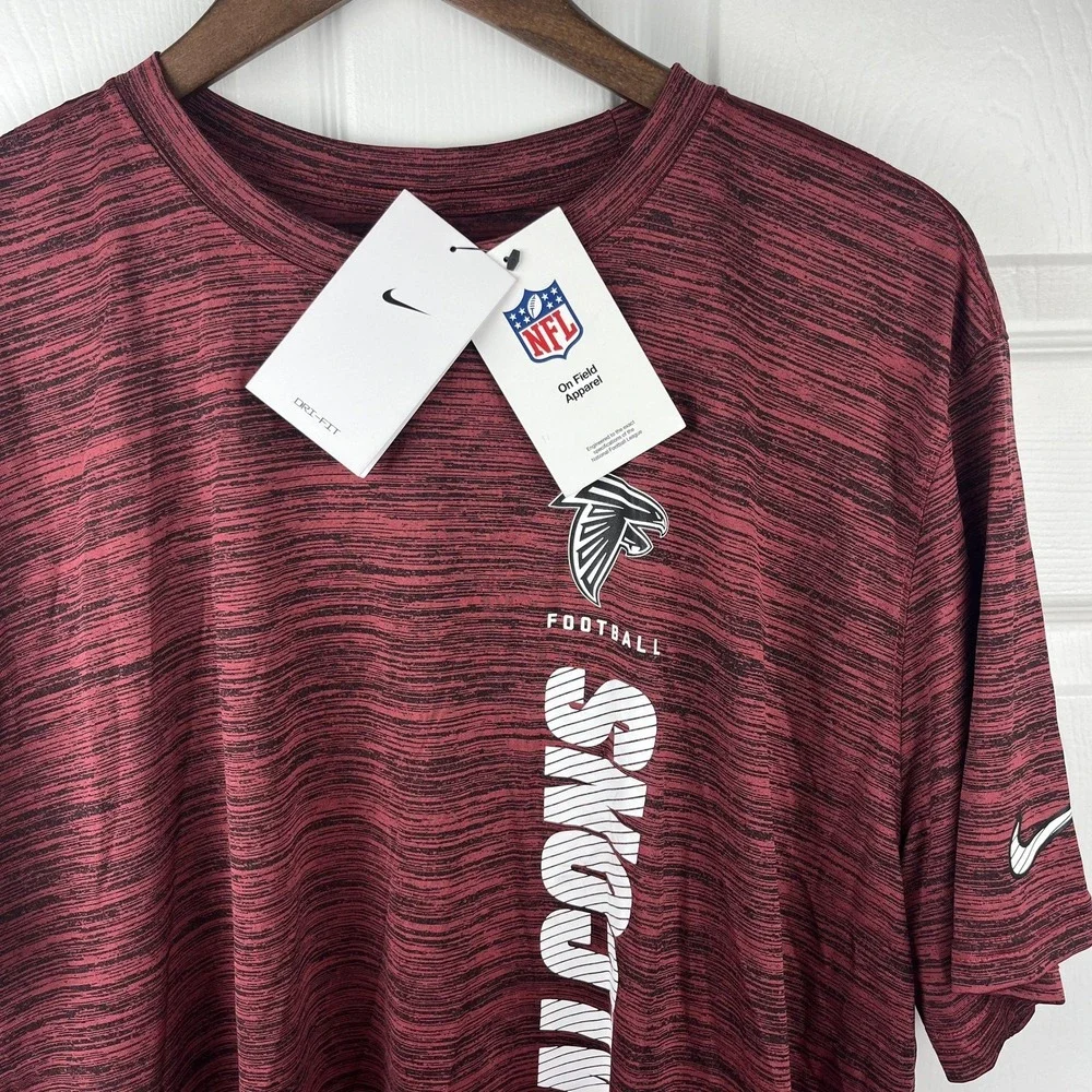 Atlanta Falcons Nike Shirt Mens XL Red NFL Football Dri-FIT‎ Tee On Field NEW
